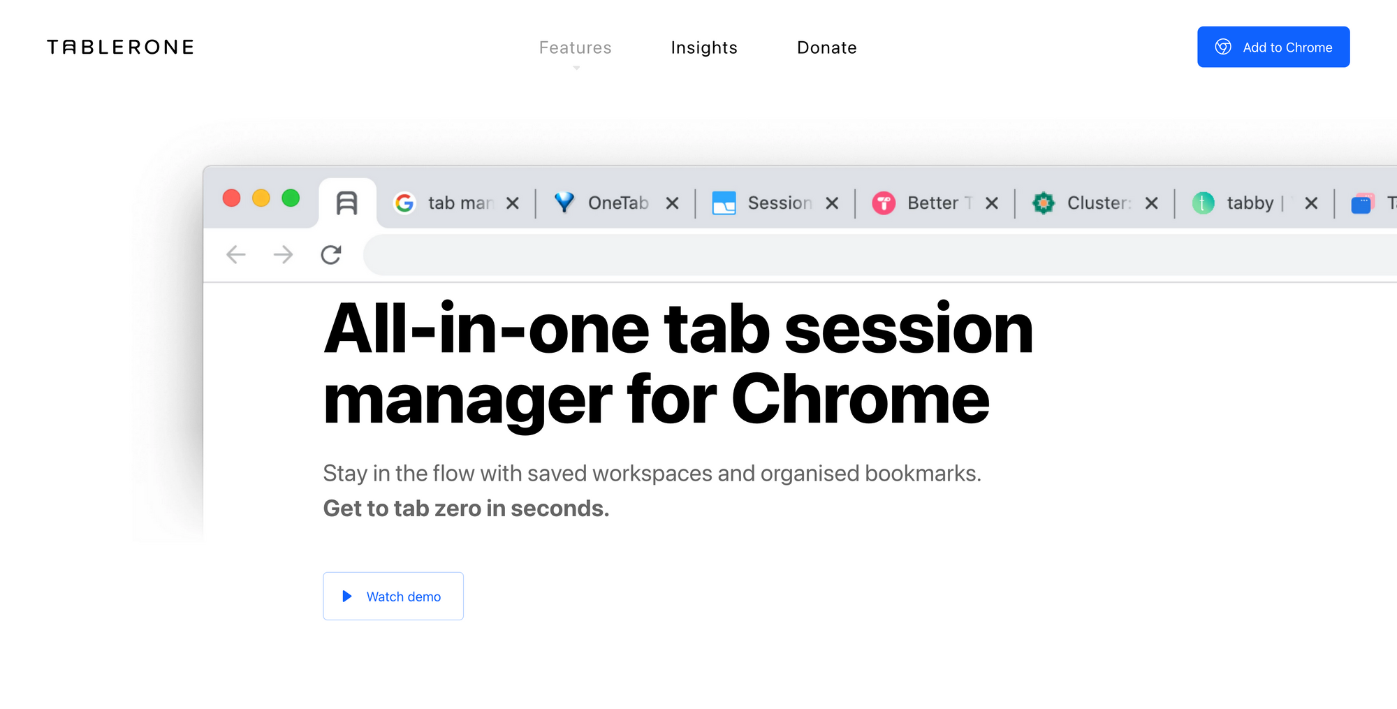 OneTab is a lightweight Chrome extension to manage your tab addiction