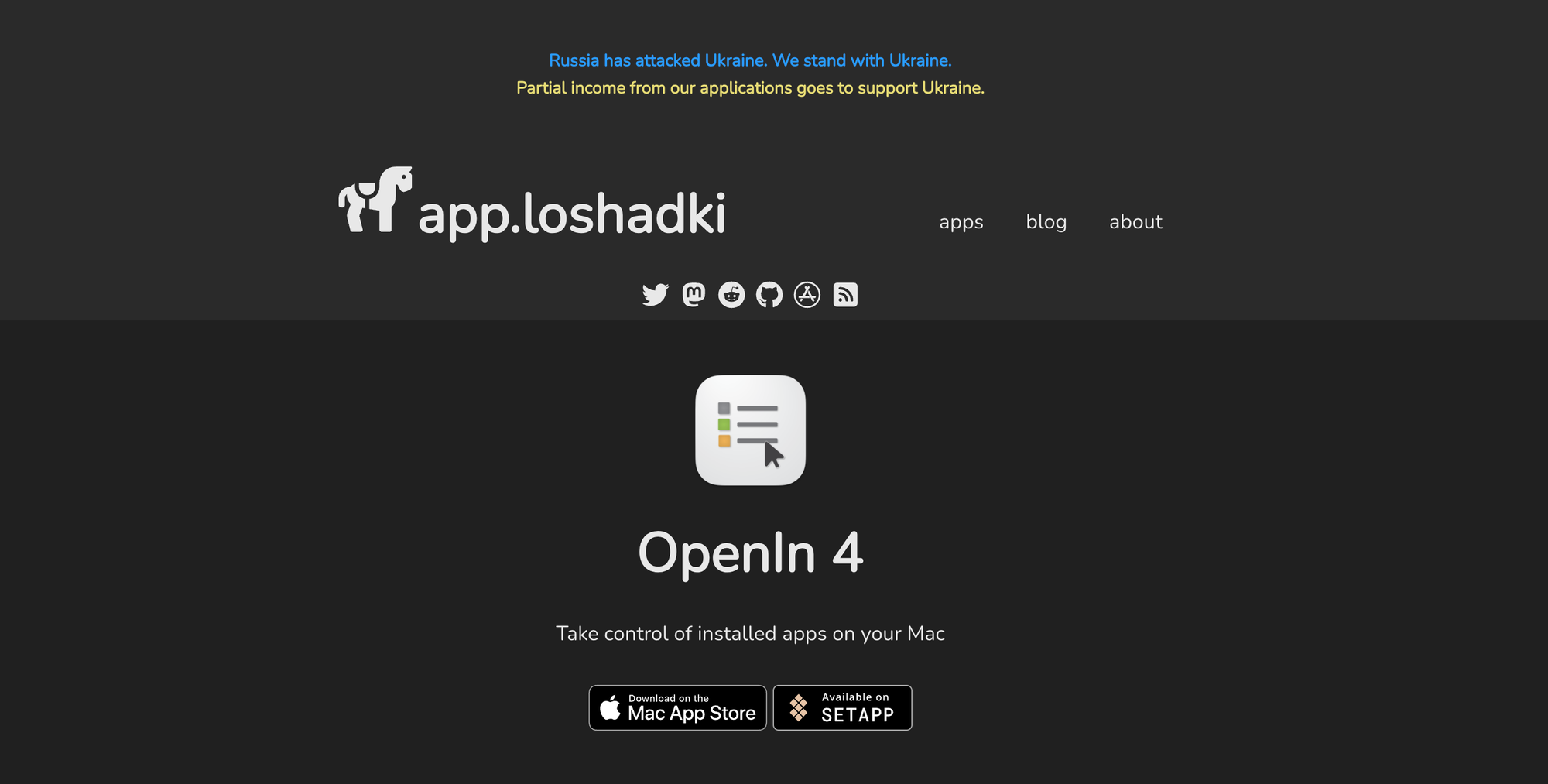 Screenshot of OpenIn 4 Homepage