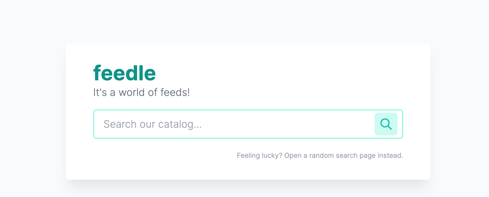 A screenshot of feedle's search input field